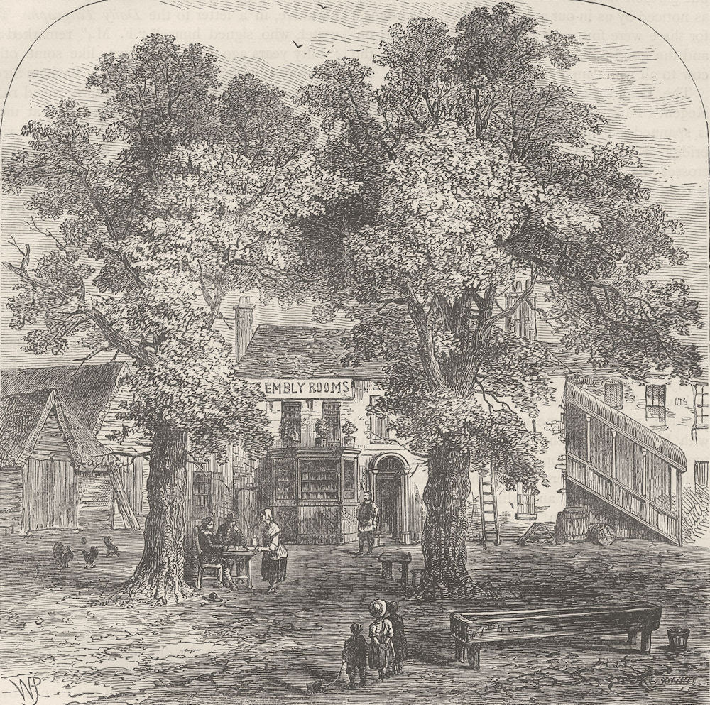 KENTISH TOWN. The assembly rooms, Kentish Town, 1750. London c1880 old print
